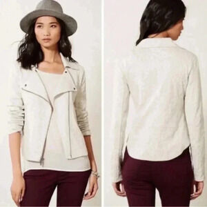 Anthropologie Saturday Sunday Neutral Moto Jacket Sz S Lace Boho Minimalist Chic
